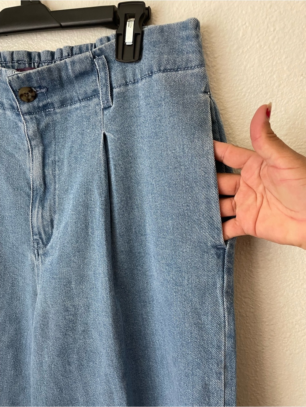 Gloria Vanderbilt Pleated Wide Leg Denim Jean size 14 - Picture 4 of 4